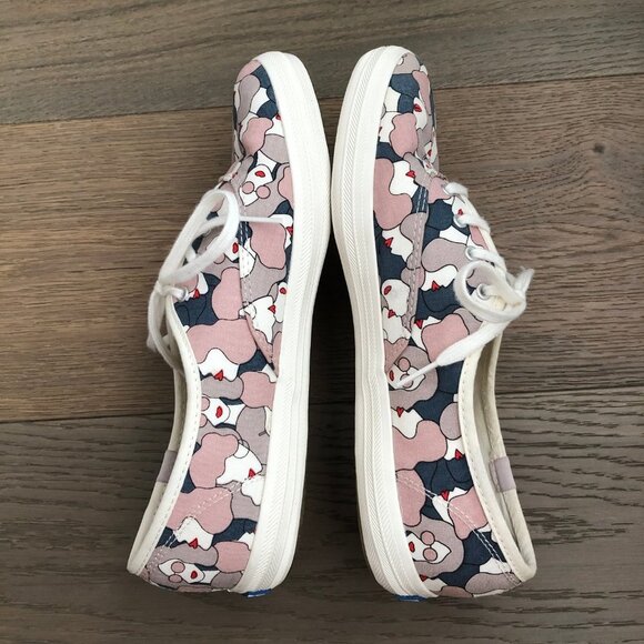 Keds Canvas Softerra Cushion Lace Up Sneakers w Face Graphics Pink Grey Sz 9 - Picture 9 of 10